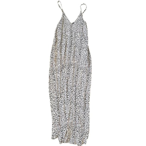 Walk On the Wild Side Beige Leopard Print Sleeveless Maxi Dress SZ Medium - Picture 12 of 13